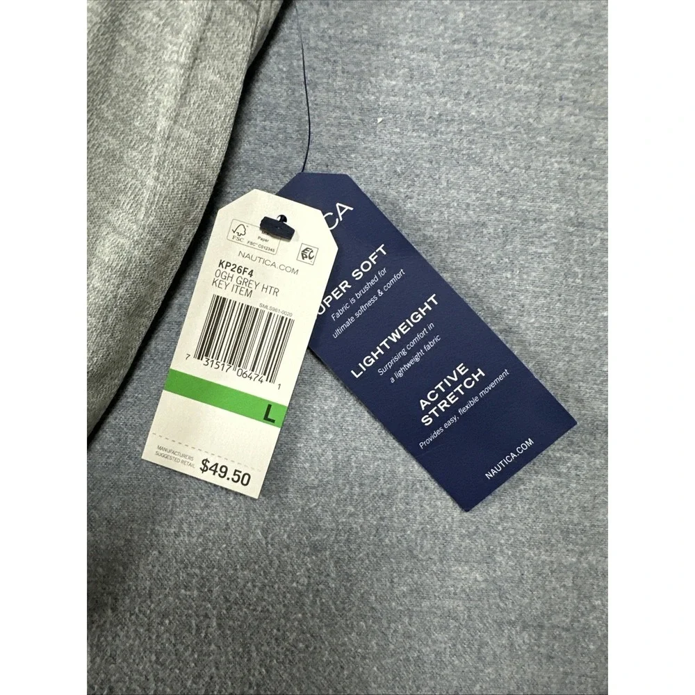 Nautica Rest Luxe Sleepwear Bottoms Men's Pajama Pants NWT Heather Gray Large